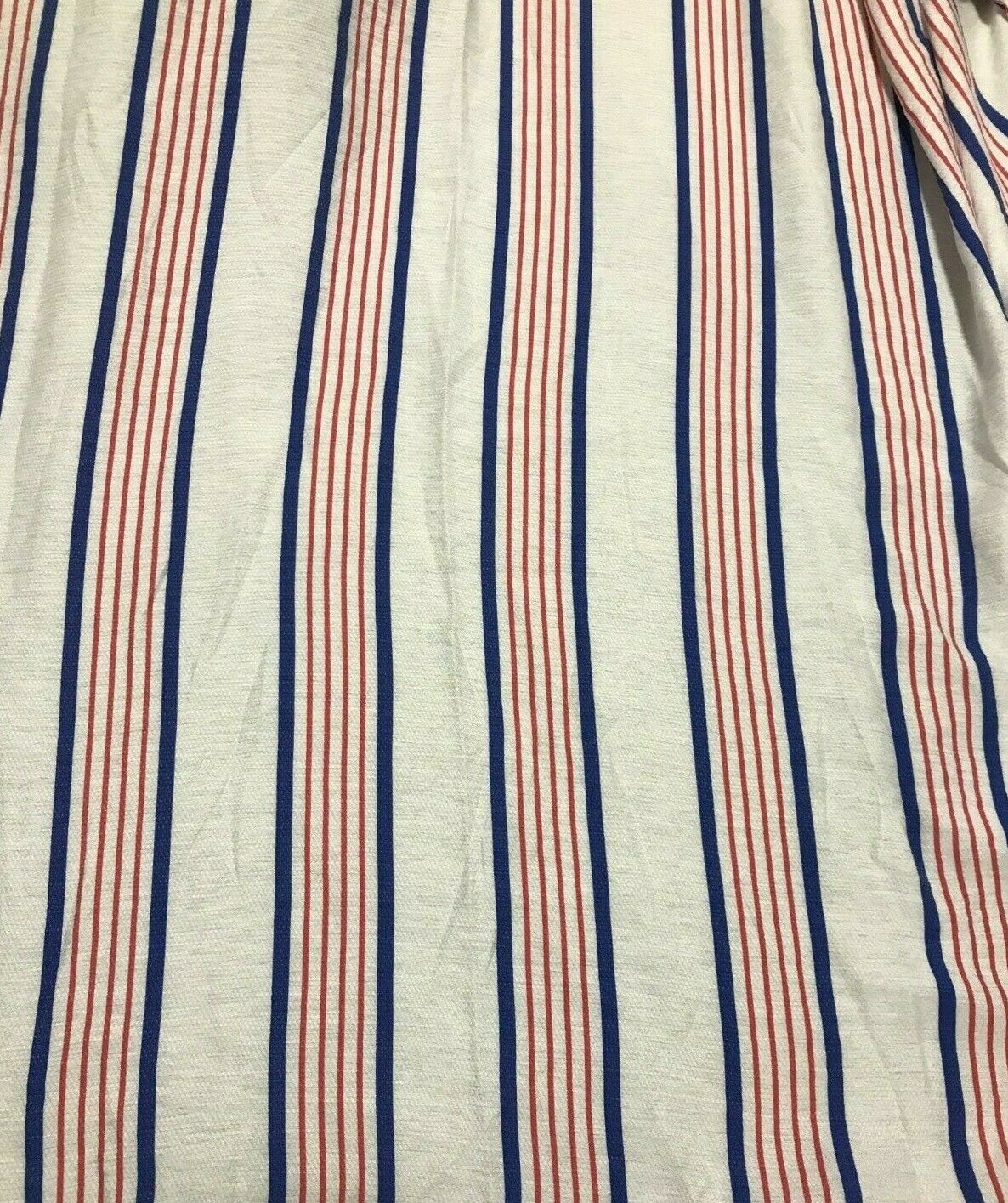 VISCOSE FABRIC RED AND BLUE STRIPED WHITE VISCOSE NAYLON -SOLD BY THE METRE