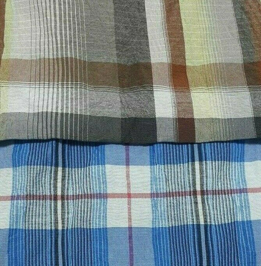 POLYCOTTON SHIRT FABRIC CHECKED - SOLD BY THE METRE