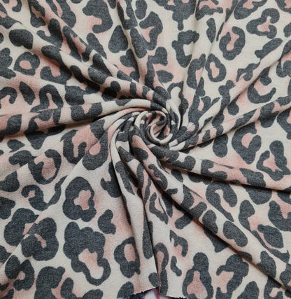 Knit T-Shirt Jersey Fabric Animal Print Loopback 55" Sold By Metre