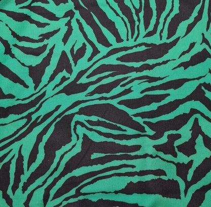 Dressmaking Fabric Green And Black Printed 55" Sold By Metre