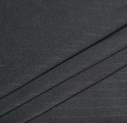 Bengaline Fabric Lurex Pinstripe Black Colour 2 Way Stretch 55" Wide