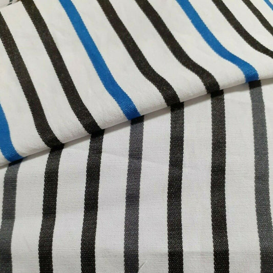 STRIPED POLYCOTTON SHIRT FABRIC - SOLD BY THE METRE
