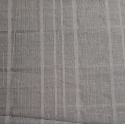Checked Cotton Shirt Fabric Light Lilac And Khaki Colours 55" Wide Sold By Metre