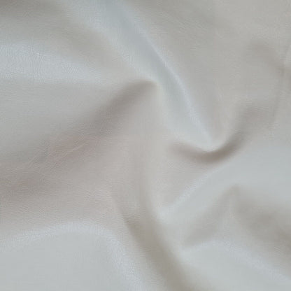 Pu Faux Leatherette Fabric Off White Colour Non Stretch 55" Wide