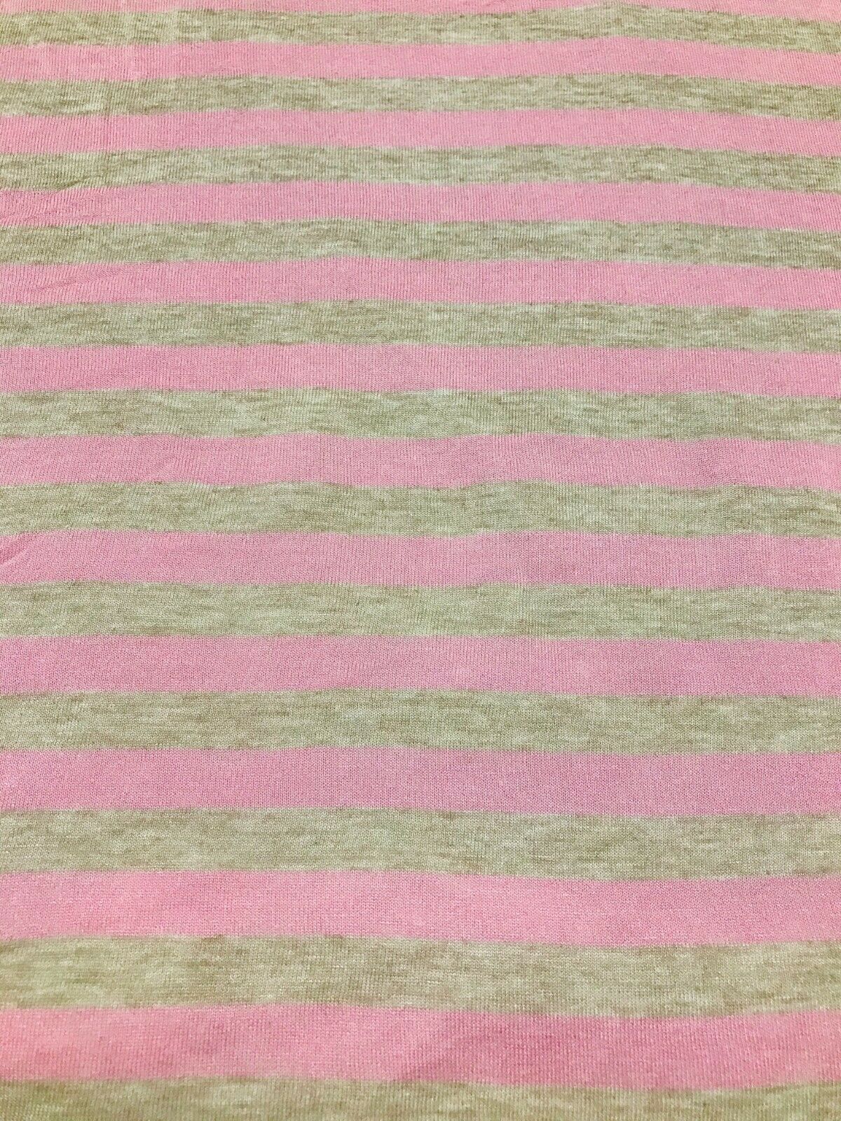 VISCOSE JERSEY FABRIC PINK AND BEIGE MELGANGE STRIPED THIN -SOLD BY METRE A1-190