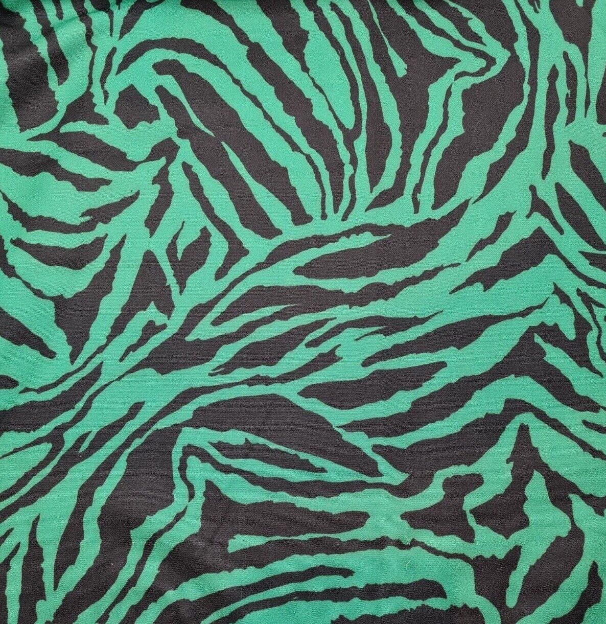 Dressmaking Fabric Green And Black Printed 55" Sold By Metre