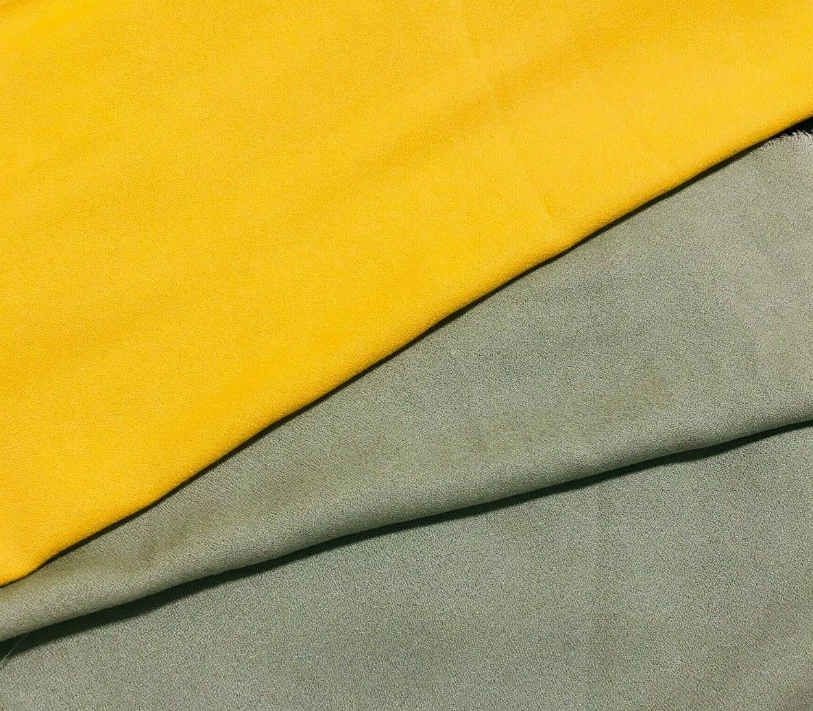 LIGHT GREEN AND MUSTARD COLOURS VISCOSE POLYESTER FABRIC - SOLD BY THE METRE