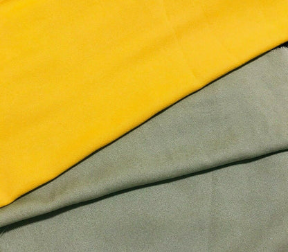 LIGHT GREEN AND MUSTARD COLOURS VISCOSE POLYESTER FABRIC - SOLD BY THE METRE