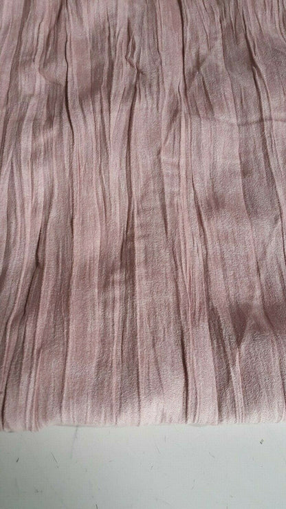 ROSE PINK CRINKLED VELOUR FABRIC - SOLD BY THE METER