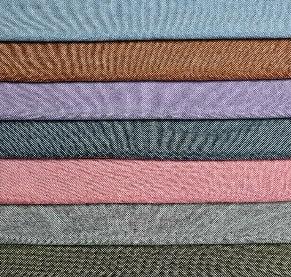 Jersey Knit Fabric Pique Polo T-Shirt 7 Colours Plain 70" Wide Sold By The Metre