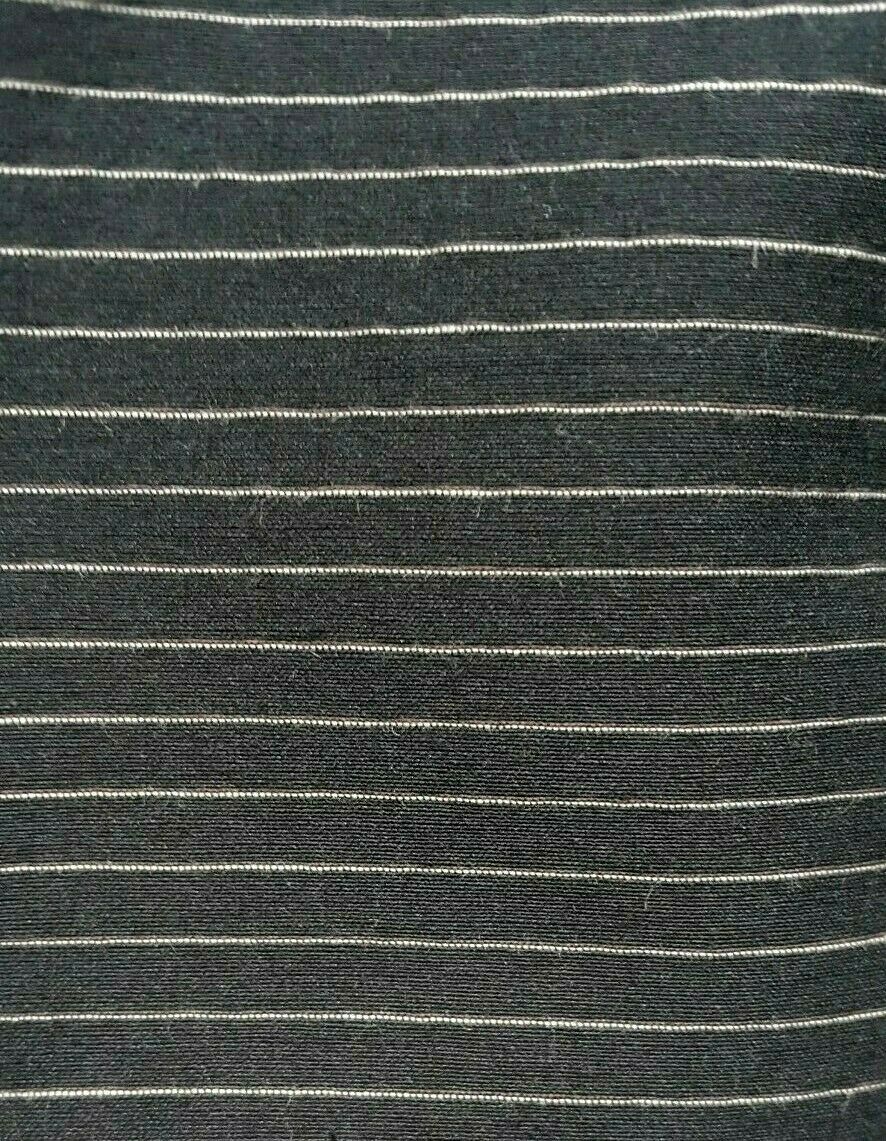 BEIGE STRIPED BLACK STRETCH POLYESTER VISCOSE SHIRT FABRIC-SOLD BY THE METRE