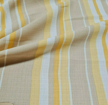 STRIPED LINEN LOOKING POLYESTER FABRIC-SOLD BY THE METRE