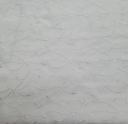 Embroidered Georgette Fabric Off White Colour 55" Wide Sold By Metre