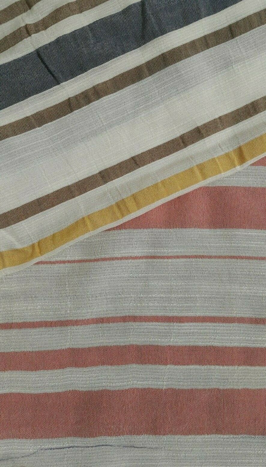 STRIPED THIN VISCOSE / POLYESTER FABRIC - SOLD BY THE METRE