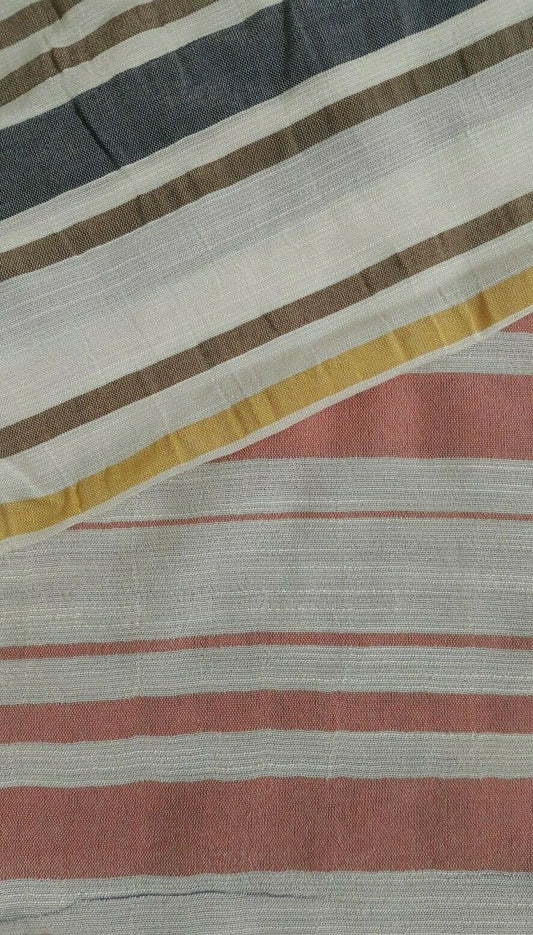 STRIPED THIN VISCOSE / POLYESTER FABRIC - SOLD BY THE METRE