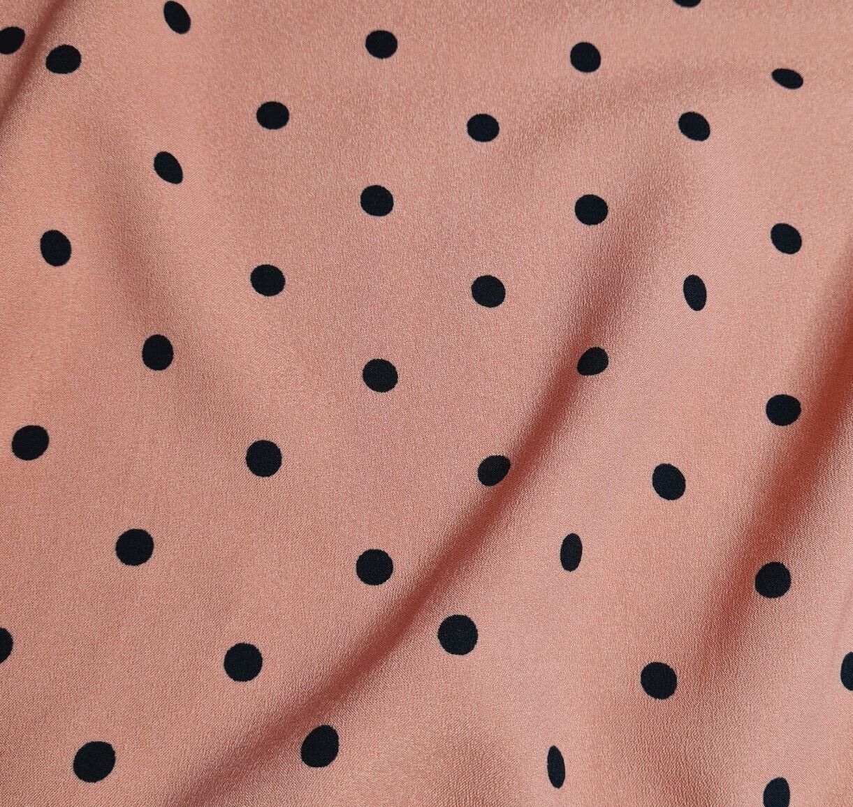 Crepe Fabric Black Spotted Old Rose Colour 55'' Wide By The Metre