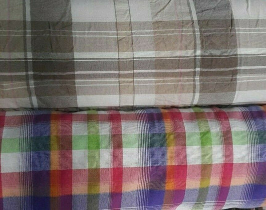 WAVY EFFECT CHECKED SHIRT POLYCOTTON FABRIC - SOLD BY THE METRE