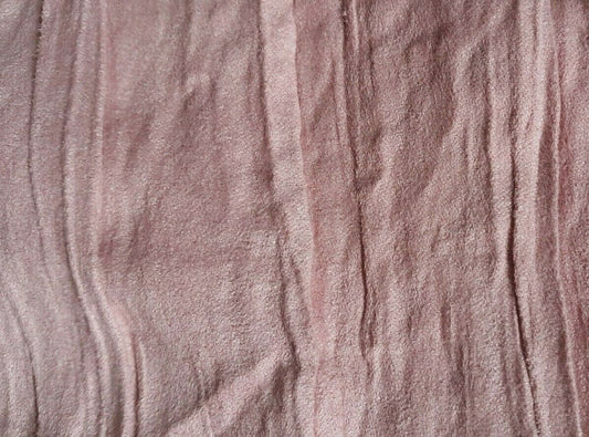 ROSE PINK CRINKLED VELOUR FABRIC - SOLD BY THE METER