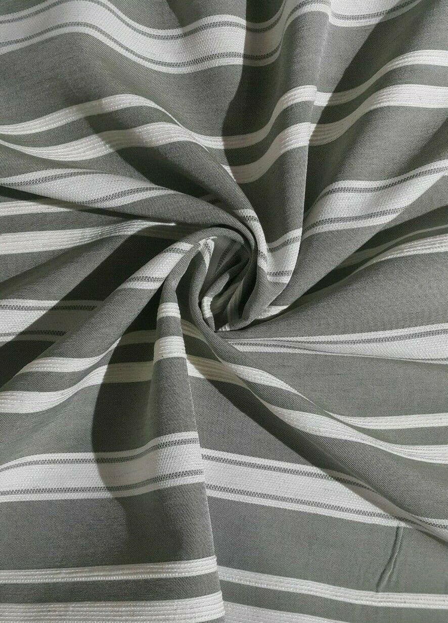 STRIPED VISCOSE / COTTON / POLYESTER FABRIC - SOLD BY THE METRE