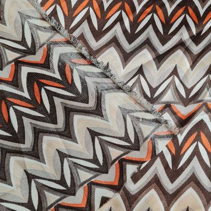 Stretch Satin Fabric Spotted And Chevron Printed 55'' Wide Sold By The Metre