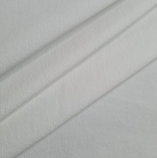 White Cotton Blend Fabric Woven 4 Way Stretch 47" Wide