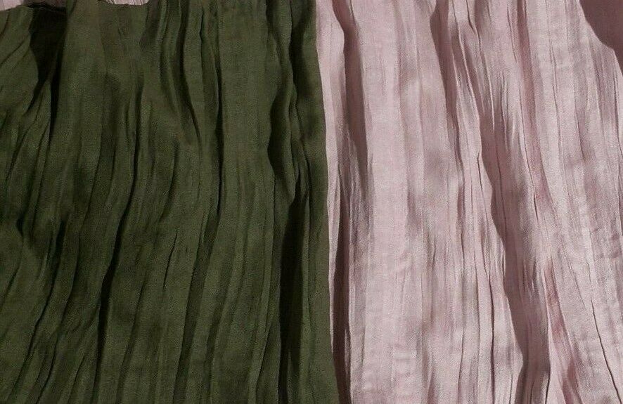 CRINKLED EFFECT VELOUR FABRIC -PINK AND KHAKI COLOURS-SOLD BY THE METER